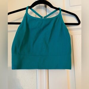 Free People Movement Teal Sleeveless Crop Tank Top